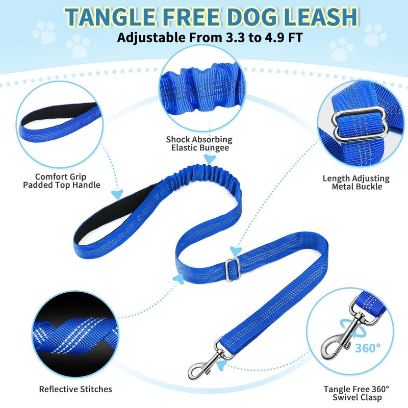 Lukovee No Pull Dog Harness and Leash Set, Soft Padded Small Dog Harness, Neck & Chest Adjustable Reflective Vest Puppy Harness with 4ft Lightweight Anti-Twist Dog Leash for Small Dogs (XXS, Blue) - Image 3